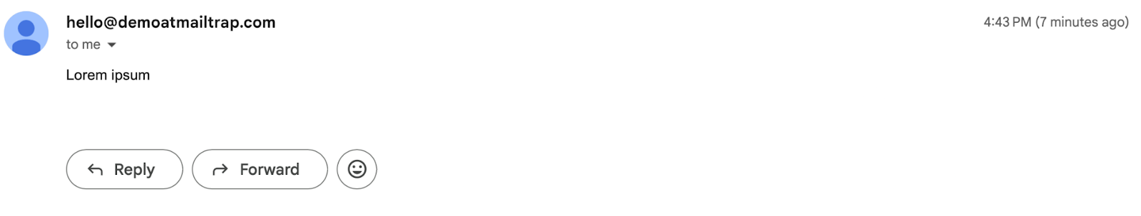 Gmail inbox showing received email from Retool integration